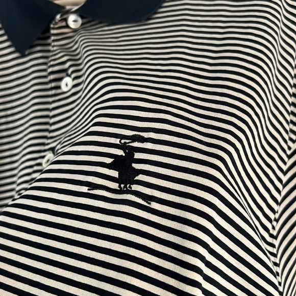 Peter Millar Vintage Double Mercerized Cotton Striped Polo Shirt Large Tall - Picture 3 of 10